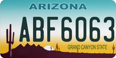AZ license plate ABF6063