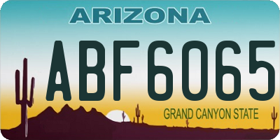 AZ license plate ABF6065