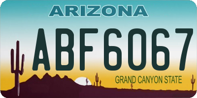 AZ license plate ABF6067