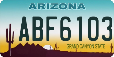 AZ license plate ABF6103