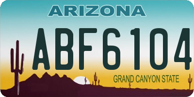 AZ license plate ABF6104