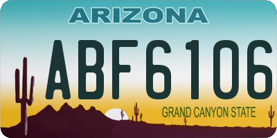 AZ license plate ABF6106
