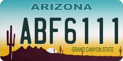 AZ license plate ABF6111