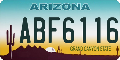 AZ license plate ABF6116