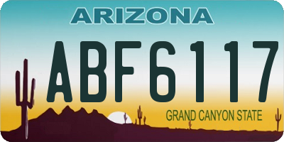 AZ license plate ABF6117