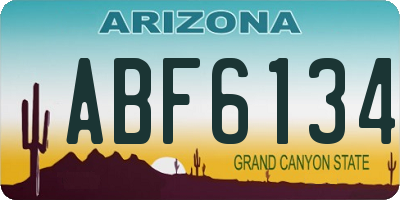 AZ license plate ABF6134
