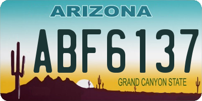 AZ license plate ABF6137