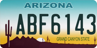 AZ license plate ABF6143