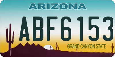 AZ license plate ABF6153