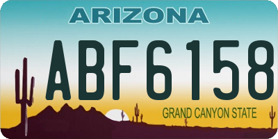 AZ license plate ABF6158
