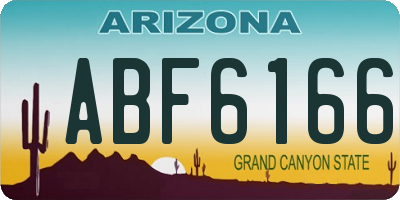 AZ license plate ABF6166