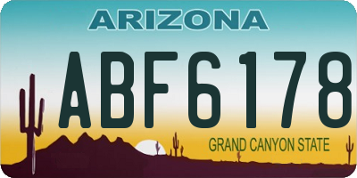 AZ license plate ABF6178