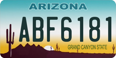 AZ license plate ABF6181