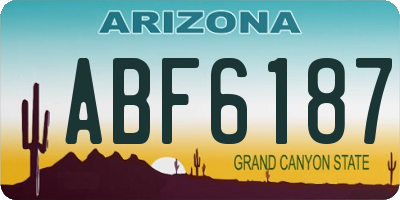 AZ license plate ABF6187