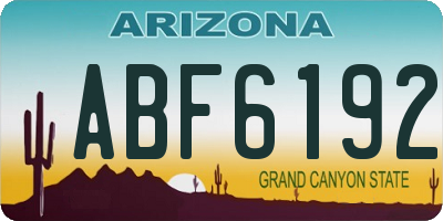 AZ license plate ABF6192