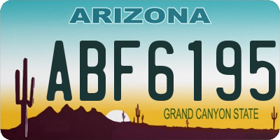 AZ license plate ABF6195