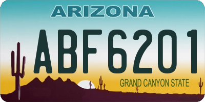 AZ license plate ABF6201