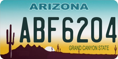 AZ license plate ABF6204