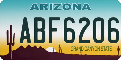 AZ license plate ABF6206