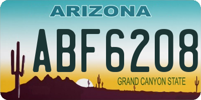 AZ license plate ABF6208