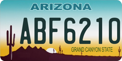 AZ license plate ABF6210