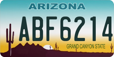 AZ license plate ABF6214
