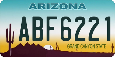 AZ license plate ABF6221