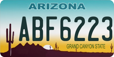 AZ license plate ABF6223