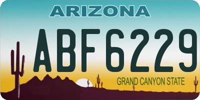 AZ license plate ABF6229