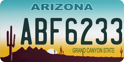 AZ license plate ABF6233