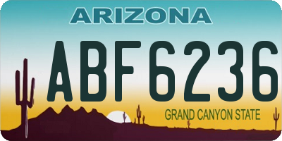 AZ license plate ABF6236