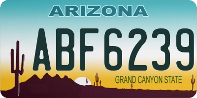 AZ license plate ABF6239