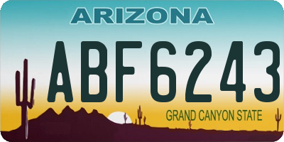 AZ license plate ABF6243