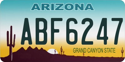 AZ license plate ABF6247