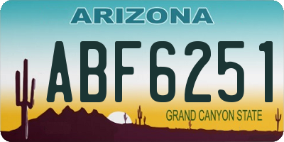 AZ license plate ABF6251
