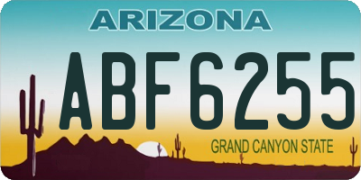 AZ license plate ABF6255