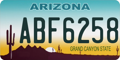 AZ license plate ABF6258