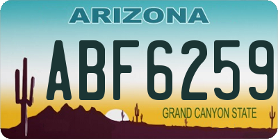 AZ license plate ABF6259