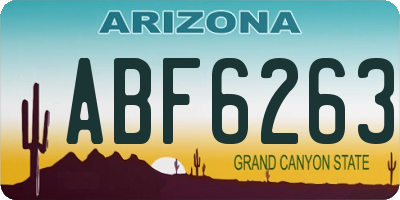 AZ license plate ABF6263