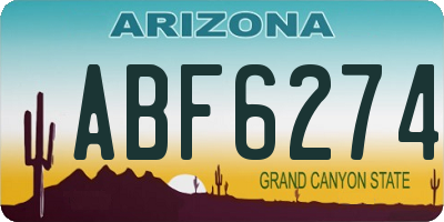 AZ license plate ABF6274