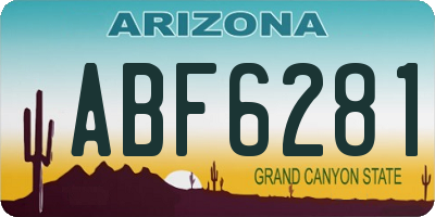 AZ license plate ABF6281