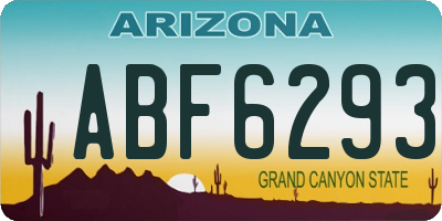 AZ license plate ABF6293
