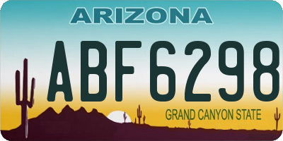 AZ license plate ABF6298