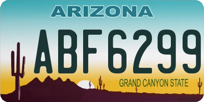 AZ license plate ABF6299