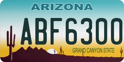 AZ license plate ABF6300