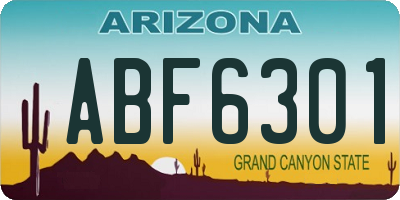 AZ license plate ABF6301