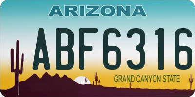 AZ license plate ABF6316