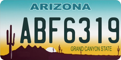 AZ license plate ABF6319