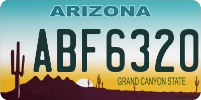 AZ license plate ABF6320