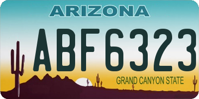 AZ license plate ABF6323